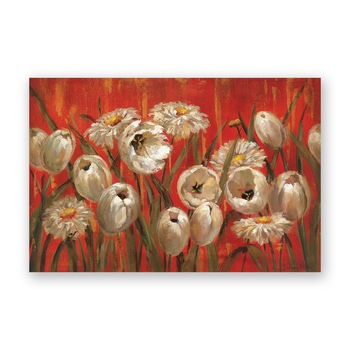 Tablou Canvas - Floral, Lalele, Musetel, Alb, 90 x 120 cm Tablou Canvas - Floral, Lalele, Musetel, Alb, 90 x 120 cm