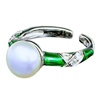 Inel din Argint 925 cu Perla Naturala si Diamante, Sonia Inel din Argint 925 cu Perla Naturala si Diamante, Sonia