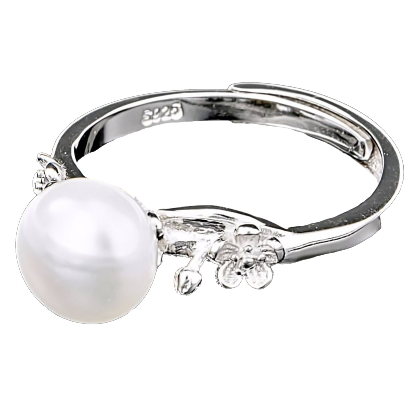 Inel din Argint 925 cu Perla Naturala si Diamante, Eva