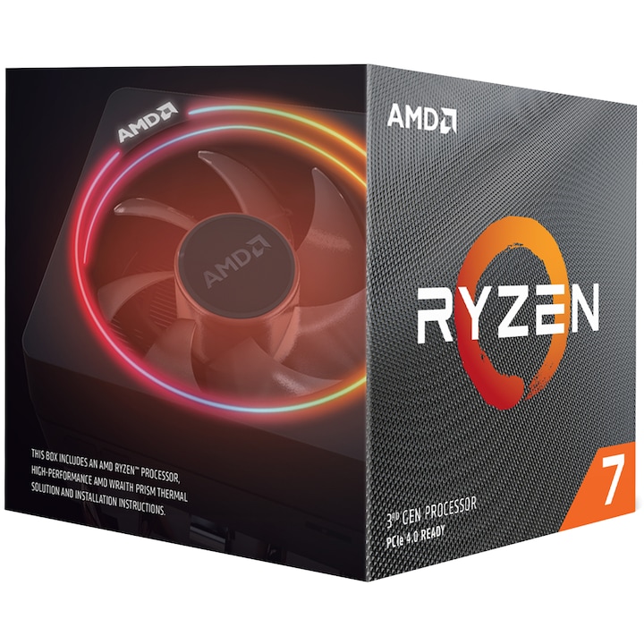 AMD Ryzen™ 7 3800X Processzor, 36MB, 4.5 GHz with Wraith Prism cooler