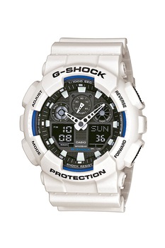 Casio, Ceas cronograf analog-digital, rezistent la socuri, Alb Casio, Ceas cronograf analog-digital, rezistent la socuri, Alb