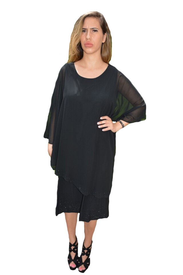 Rochie rafinata Esmeralda din voal,strasuri aplicate,D&J Exclussive, Negru
