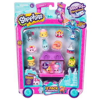 Set 12 figurine Shopkins colectia Europa Purple, 5 ani+ Set 12 figurine Shopkins colectia Europa Purple, 5 ani+