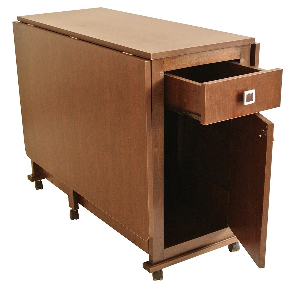 Masa plianta cu usa si sertar Axon - Wenge, structura lemn