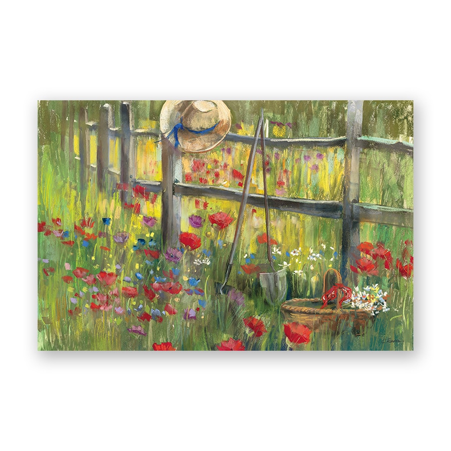 Tablou Canvas - Floral, Mac Rosu, Lunca, 75 x 100 cm