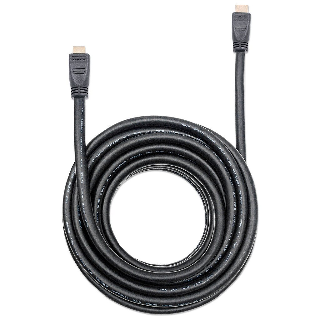 Cablu HDMI Manhattan 353977 HDMI V2.0, M / M, Ethernet, CL3, 10m, Negru