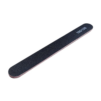Pila dreapta pentru unghii MoonbasaNails, 100/100, 1002, Negru Pila dreapta pentru unghii MoonbasaNails, 100/100, 1002, Negru