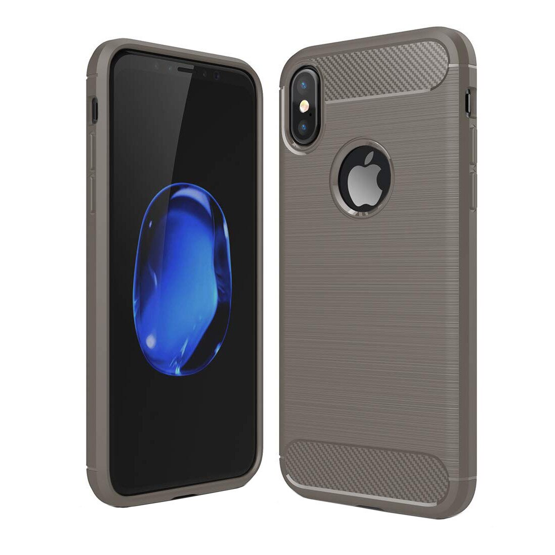 Husa iPhone XS MAX, Slim Armor Carbon, carcasa spate Antisoc, Gri