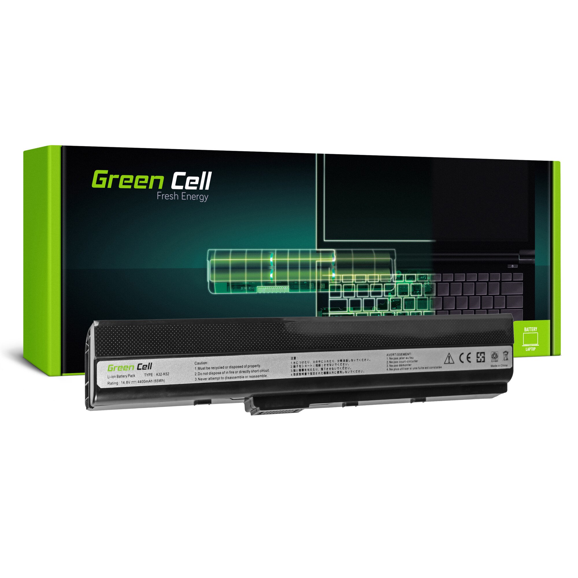 Baterie pentru Asus A42JE-VX200V A42JE-VX244 A42JE-VX304D (4400mAh 14.8V) Laptop acumulator marca Green Cell®