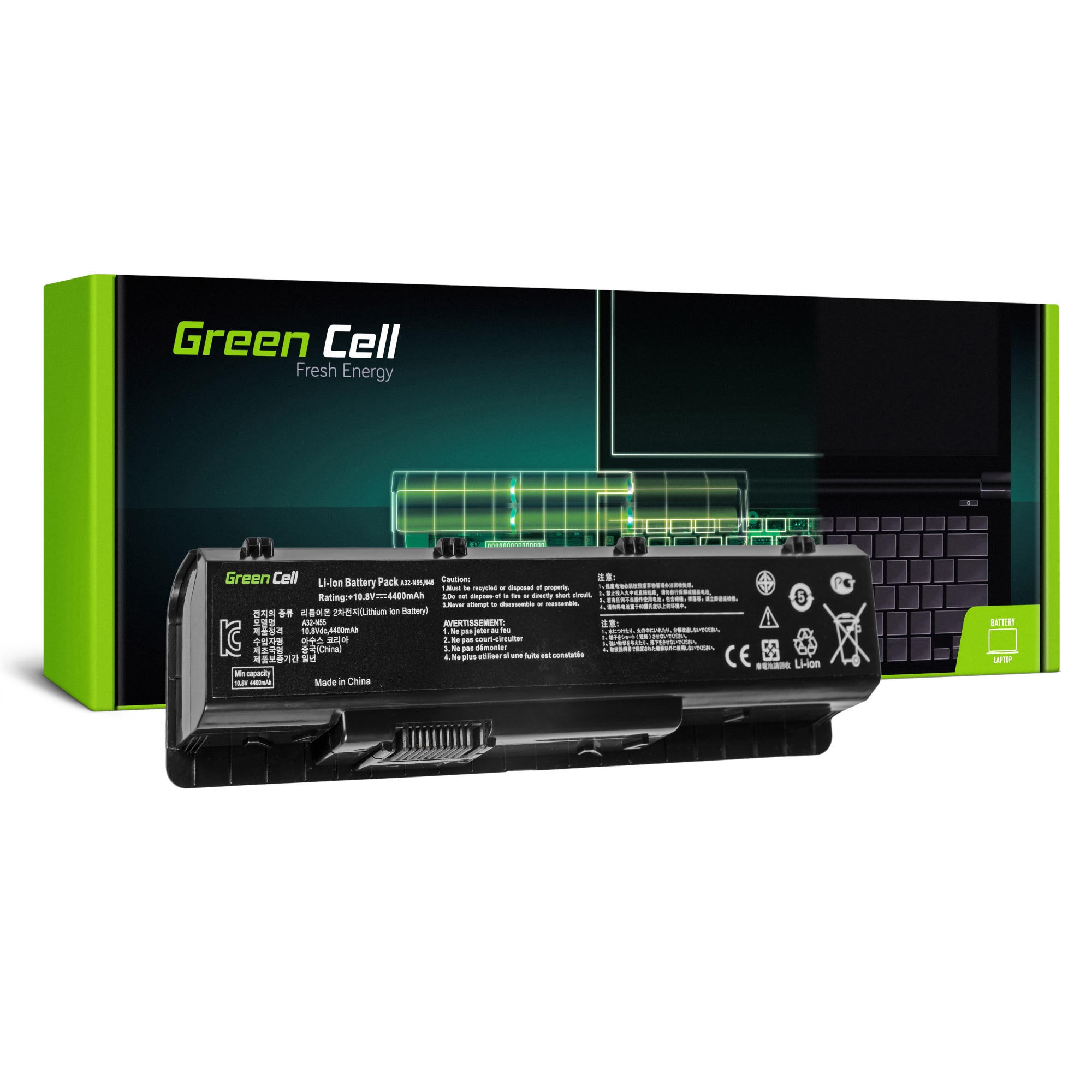 Baterie A32-N55 pentru Asus N55 N55S N55SF N55SL N75 N75S N75SF N75SL Laptop acumulator marca Green Cell