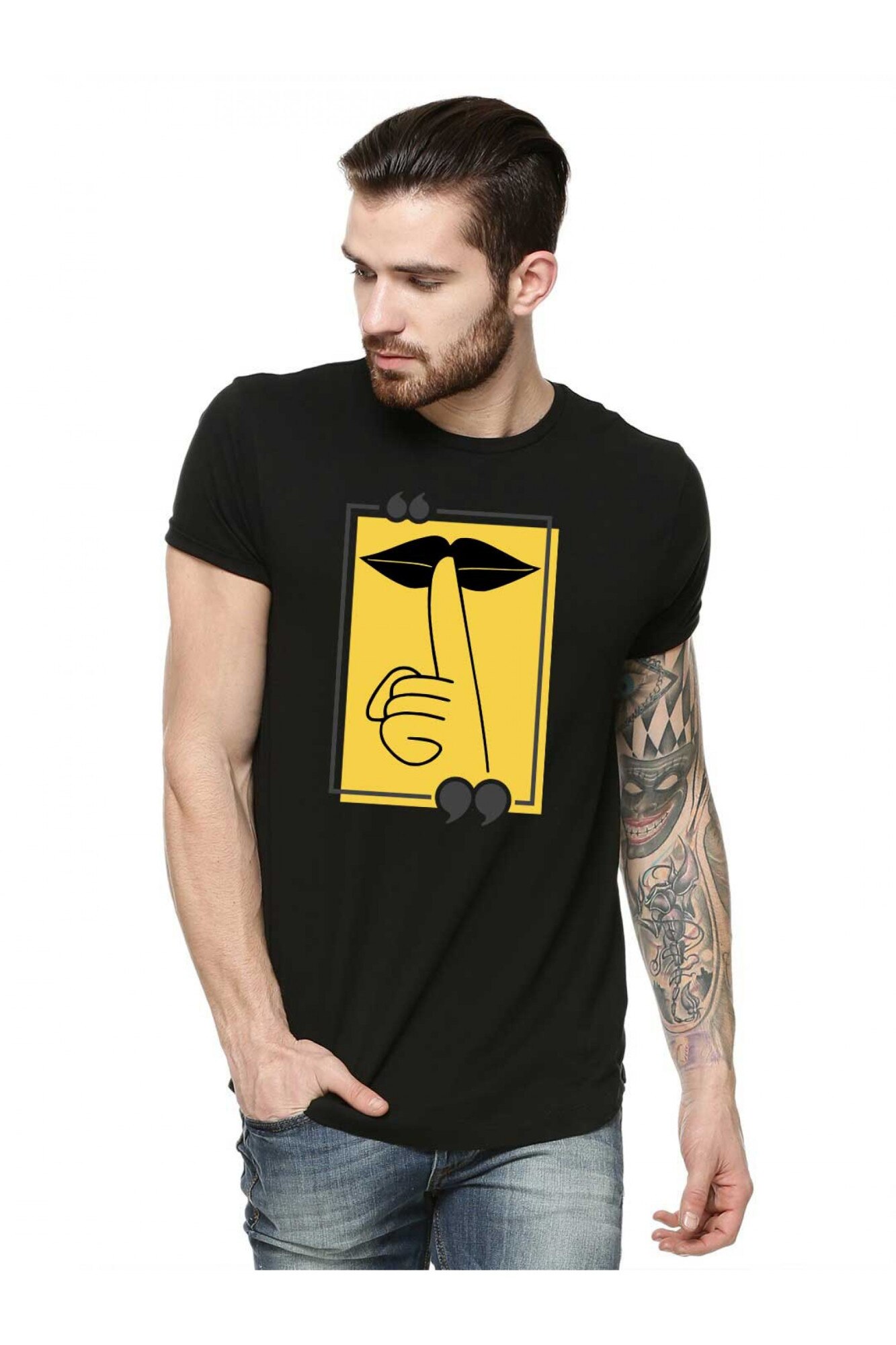 Tricou barbati negru - Don`t Speak