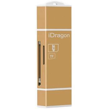 Card Reader iUni Lightning + MicroUSB OTG, Memorie Externa pentru dispozitive iOS si Android, Gold Card Reader iUni Lightning + MicroUSB OTG, Memorie Externa pentru dispozitive iOS si Android, Gold