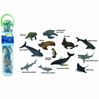 Tub cu 12 mini figurine Animale marine 1 Collecta Tub cu 12 mini figurine Animale marine 1 Collecta