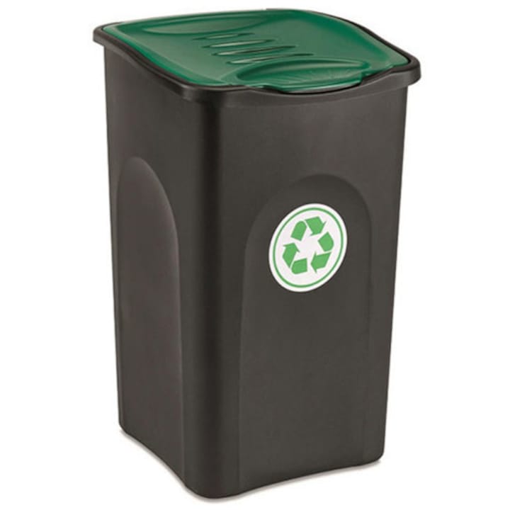 Cos gunoi colectare selectiva EcoGreen 50 litri H56cm Verde