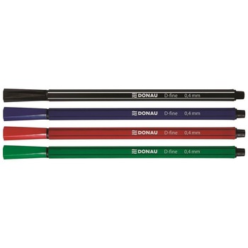 Fineliner DONAU D-Fine, scriere de 0.4 mm, 4 buc/set, (a, n , r, v) Fineliner DONAU D-Fine, scriere de 0.4 mm, 4 buc/set, (a, n , r, v)