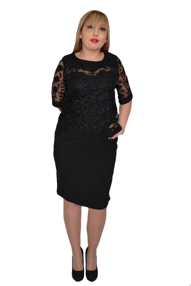 Rochie eleganta Arabella din dantela ,D&J Exclussive, Negru