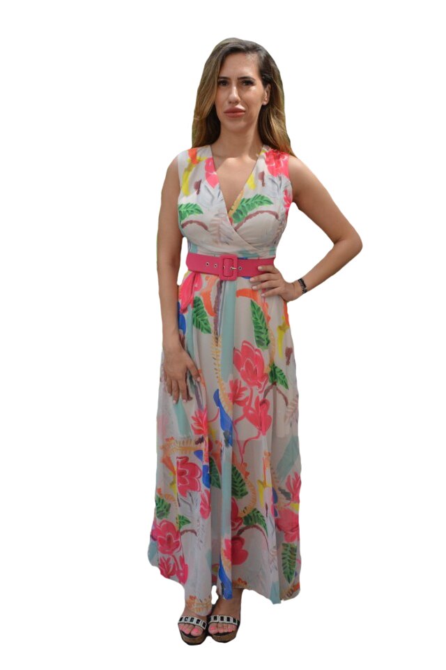 Rochie de zi Greta cu imprimeu floral,D&J Exclussive, Multicolor