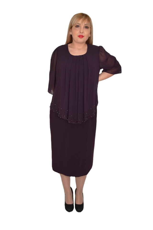 Rochie Hedda cu aplicatii de strasuri,D&J Exclussive, Mov