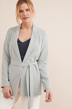 NEXT, Sacou cu cordon in talie, Gri deschis, M NEXT, Sacou cu cordon in talie, Gri deschis, M