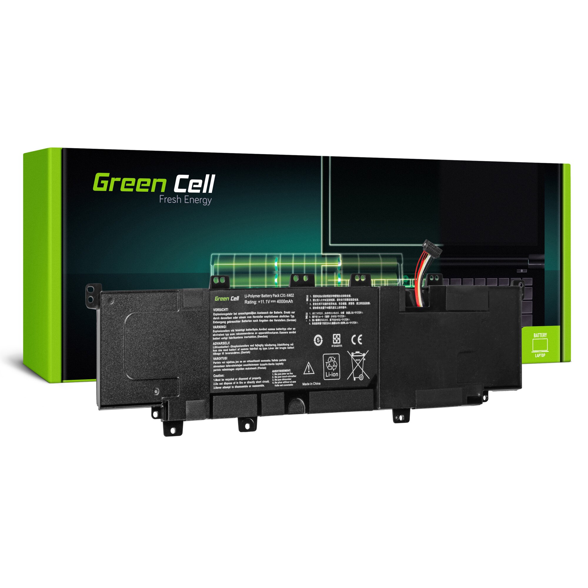 Baterie laptop C31-X402 pentru Asus VivoBook S300 S300C S300CA S400 S400C S400CA X402 X402C acumulator marca Green Cell