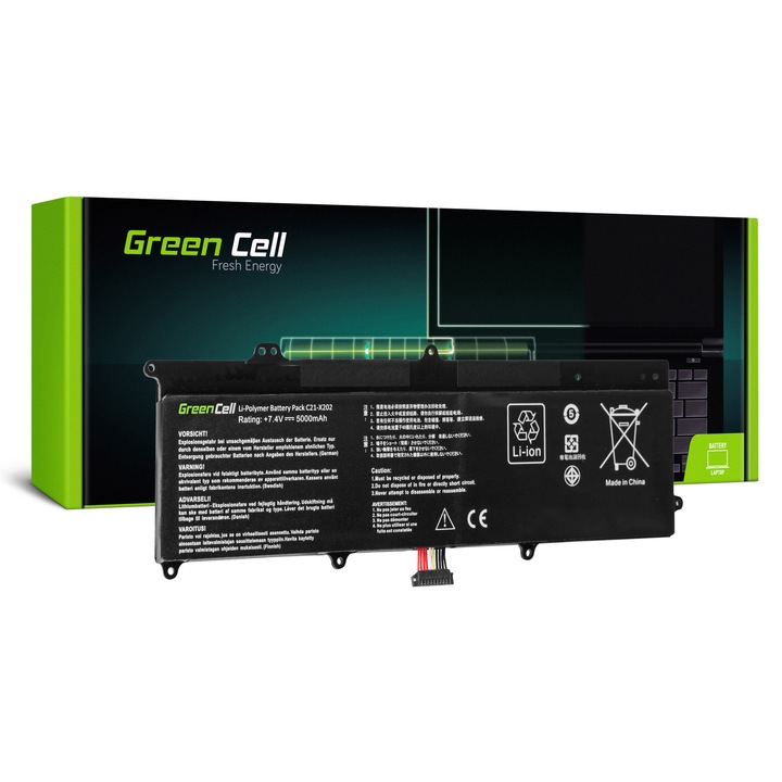 Батерия за лаптоп C21-X202 за Asus X201E F201E VivoBook F202E Q200E S200E X202E марка батерия Green Cell