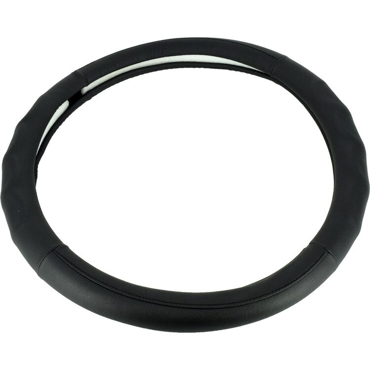 Husa volan imitatie piele iMK, Marimea M, 37-38 cm, Negru