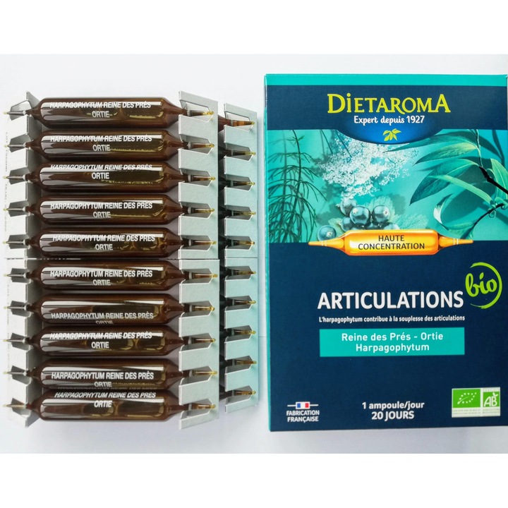 Articulatii sanatoase, Dietaroma, 20 fiole buvabile a cate 10ml, produs ecologic, supliment alimentar, volum net 200ml