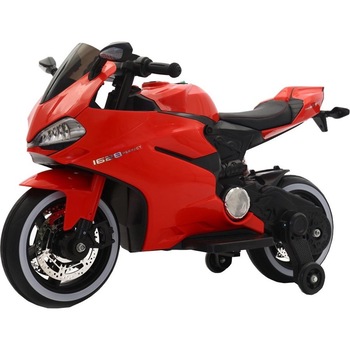 Motocicleta Electrica cu Acumulator Pentru Copii NOVOKIDS™ Napoleon Premium Motor, 3-7 ani, max 30 kg, Cu Sunete si Lumini LED, sa din piele, suspensie pe spate, Roti ajutatoare, viteza din maner, Rosu Motocicleta Electrica cu Acumulator Pentru Copii NOVOKIDS™ Napoleon Premium Motor, 3-7 ani, max 30 kg, Cu Sunete si Lumini LED, sa din piele, suspensie pe spate, Roti ajutatoare, viteza din maner, Rosu