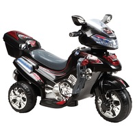 Motocicleta Electrica cu Acumulator Pentru Copii NOVOKIDS™ Moto Grande Classico 31, 3-7 ani, max 25 kg, Cu Sunete , 3 Roti, Mers cu spatele, Negru