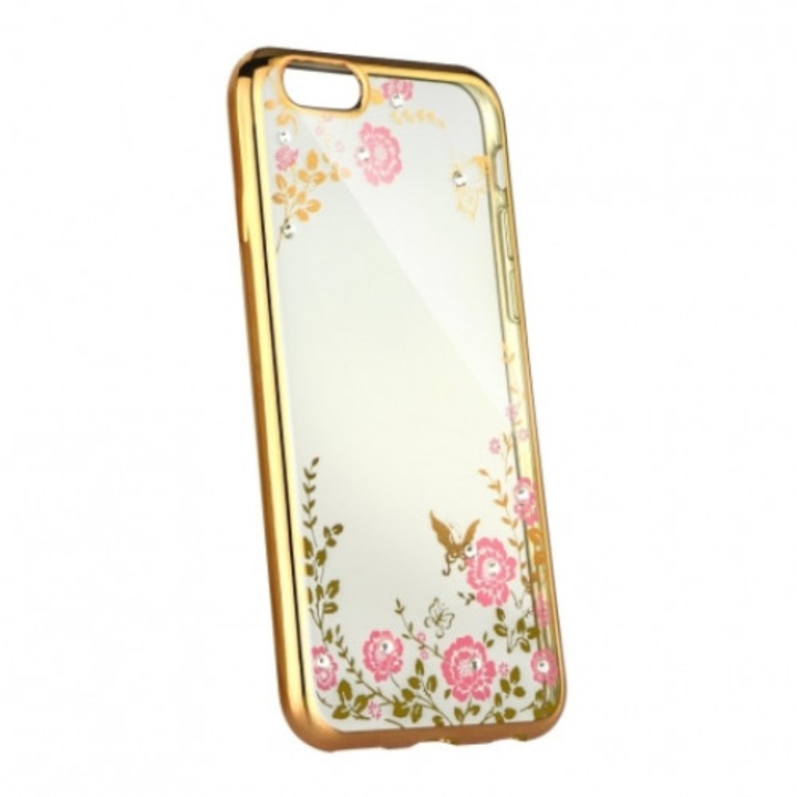 Калъф силиконов Forcell DIAMOND за Apple iPhone 5/5S/SE, цветя