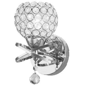 Aplica cristal L605/1 CH, 1*E27, schelet cromat , abajur alb transparent Aplica cristal L605/1 CH, 1*E27, schelet cromat , abajur alb transparent