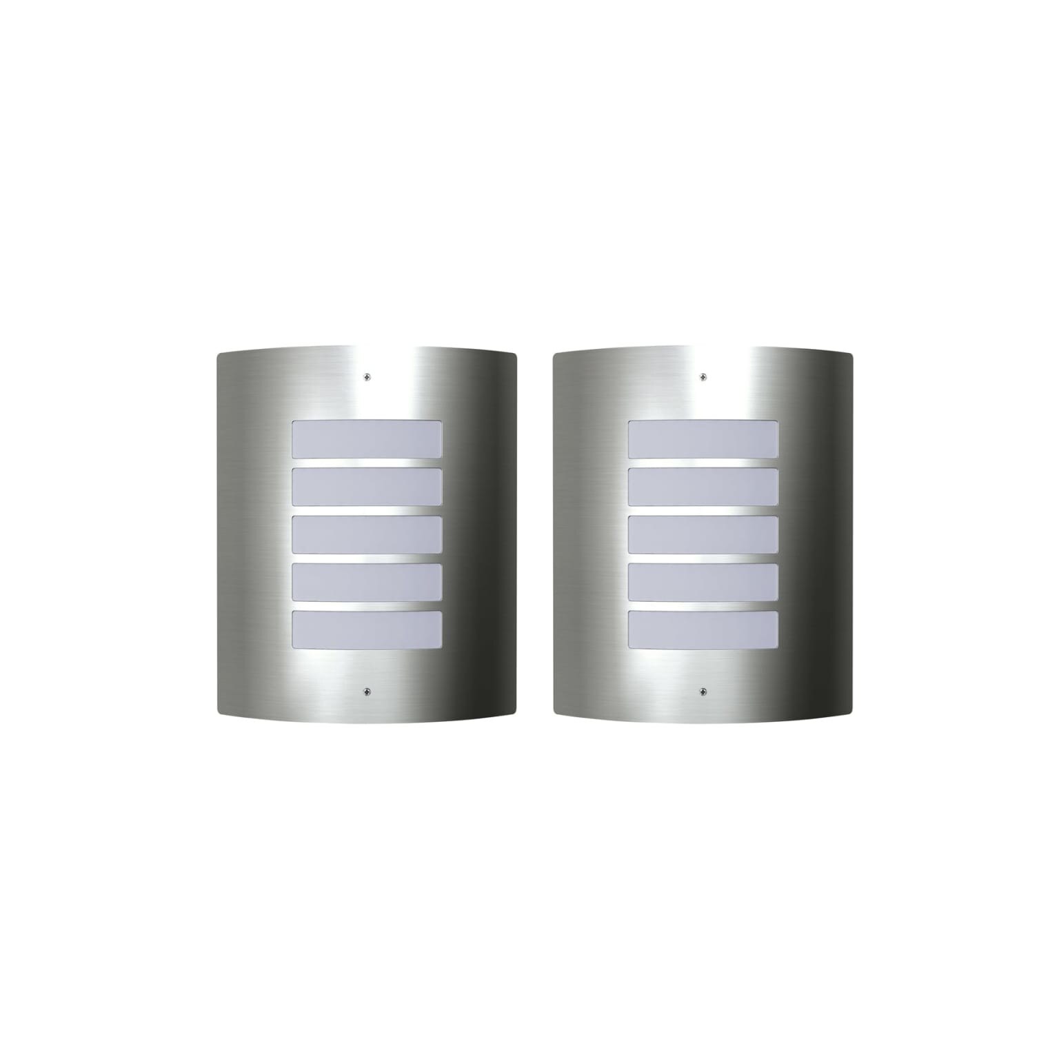 Set de 2 aplice de exterior, vidaXL, Otel inoxidabil, Argintiu, 60 W