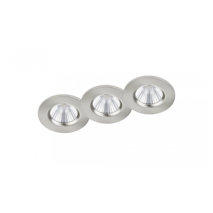Trio ZAGROS 650710307 Окачена лампа за таван мат никел метал вкл. 3 x SMD, 5.5W, 3000K, 345Lm 345 lm IP65 A