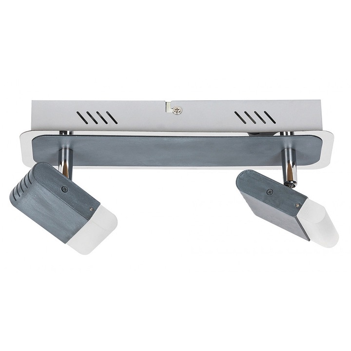 Плафониера Rabalux Marcus 6818, Метал, LED, 2x 5W, 640 lm, 3000 K, IP20, A+, Сив
