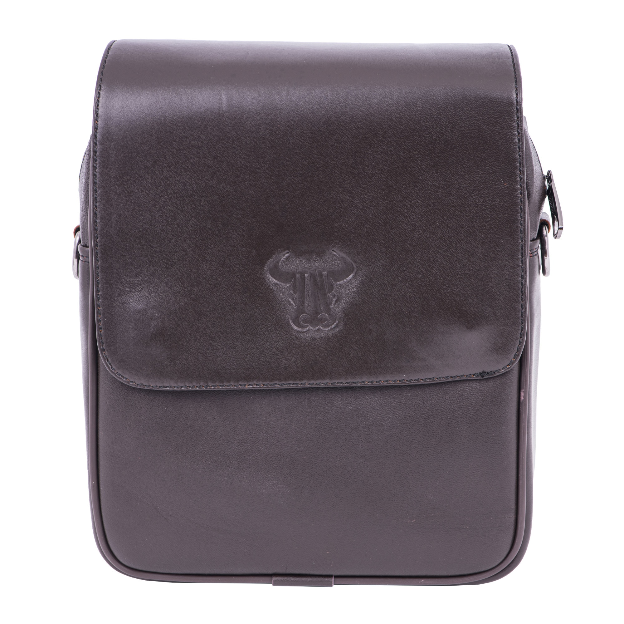 Geanta piele barbati,Toro Nero,cover lip L brown