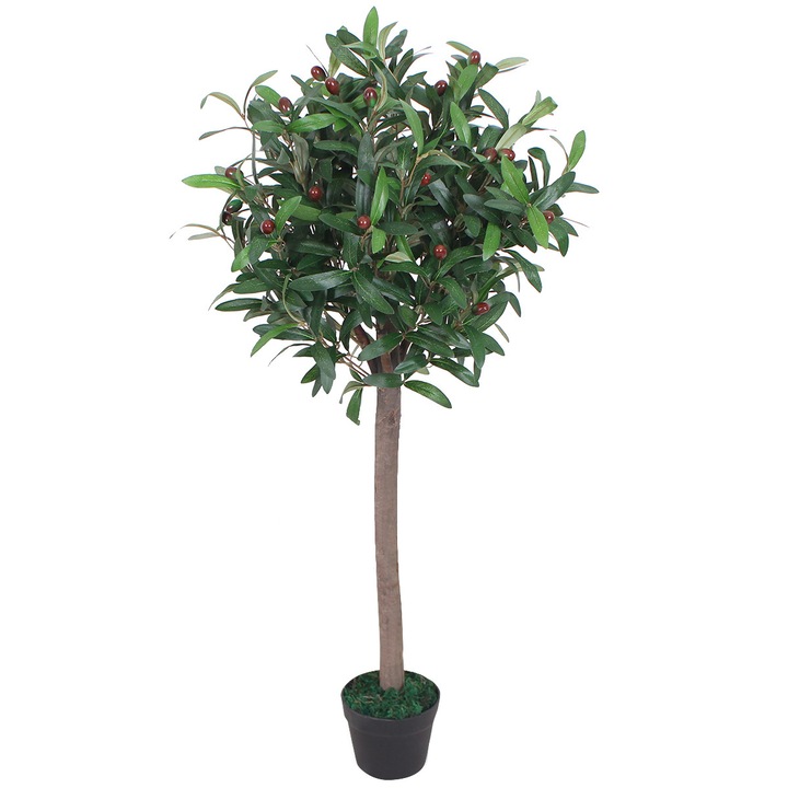 Dafin artificial in ghiveci, vidaXL, Plastic, 120 cm, Multicolor