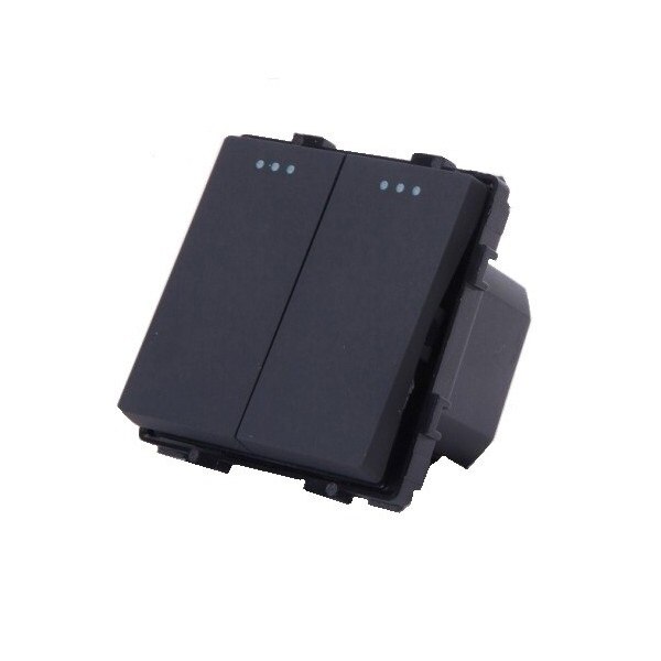 Modul intrerupator clasic dublu negru Torelectric