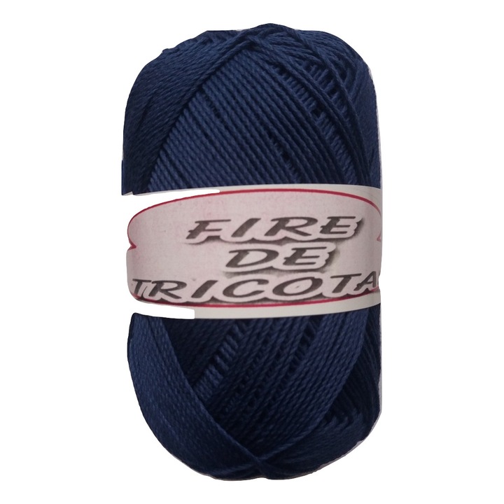 Fir tricotat, Filanina, Bumbac , Albastru inchis, 150 m