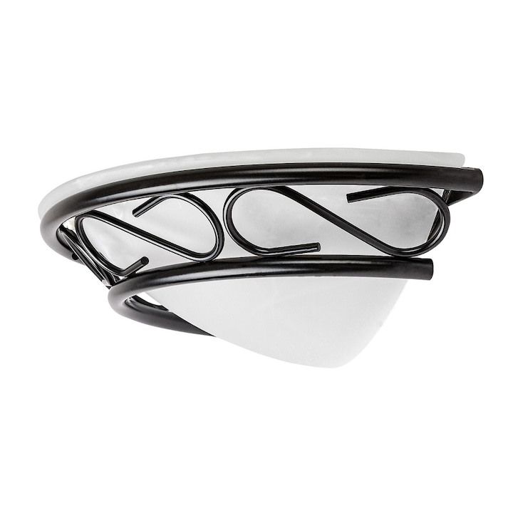 Aplica de perete Rabalux Athen, metal si sticla, soclu E14, negru mat – iluminat elegant pentru dormitor, living sau hol, 1 buc
