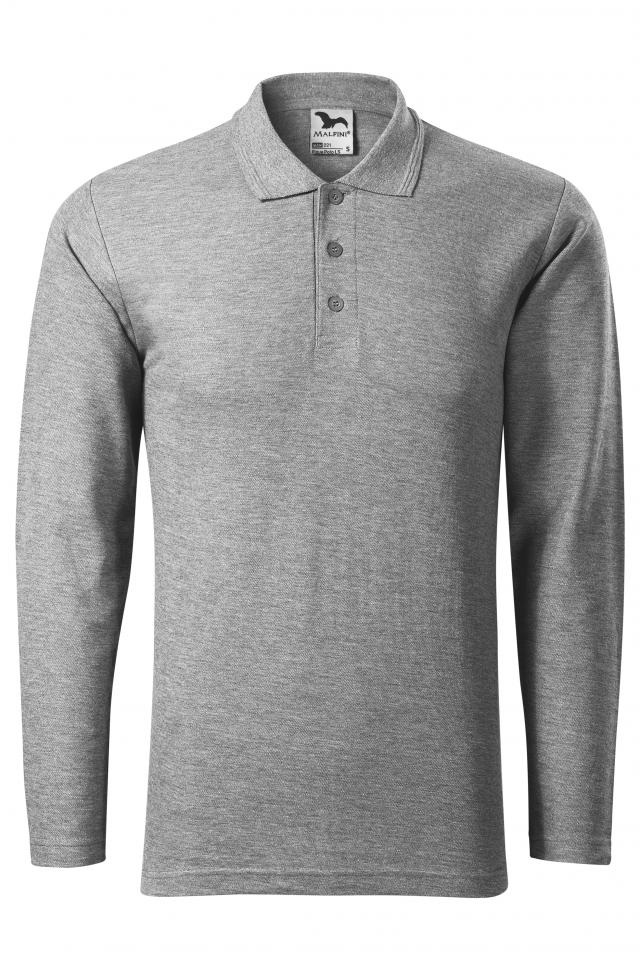 Tricou polo pentru barbati Pique Polo LS, Gri inchis