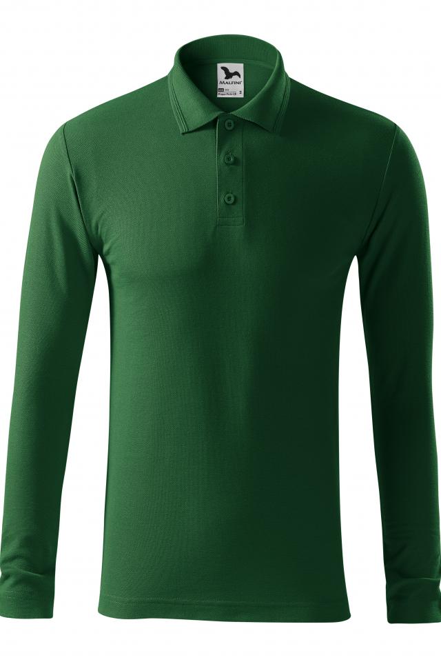 Tricou polo pentru barbati Pique Polo LS, Verde sticla