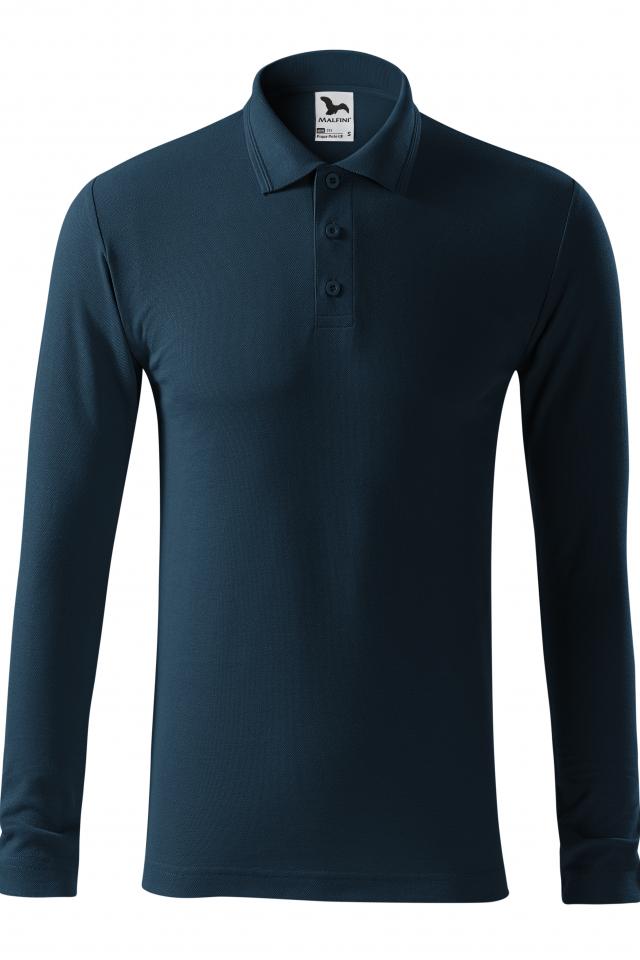Tricou polo pentru barbati Pique Polo LS, Albastru marin