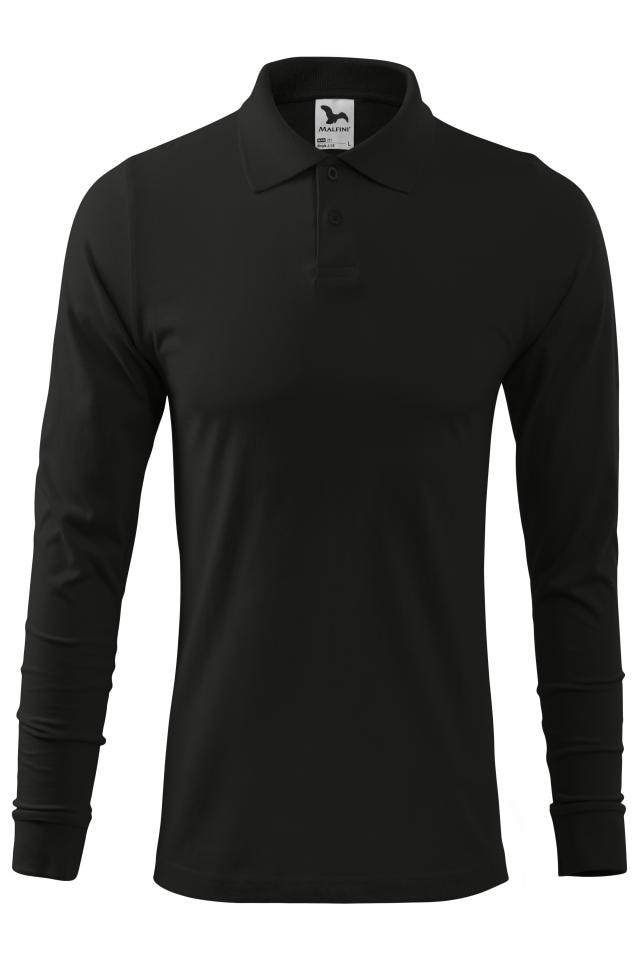 Tricou polo pentru barbati Single J. LS, Negru