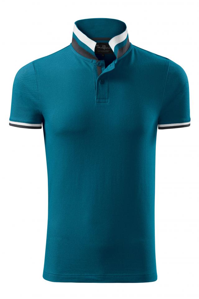 Tricou polo pentru barbati Collar Up, Albastru petrol