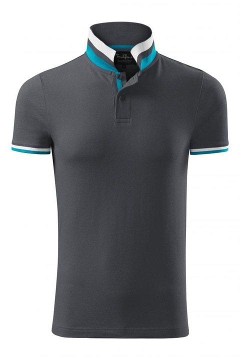 Férfi póló Collar Up, világos antracit, S-es méret