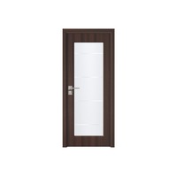 usa interior din mdf cu toc inclus novo doors nd110-1w  dimensiune 200x80 centimetri geam sablat cadru din lemn masiv din rasinoase balamale si clanta incluse toc fix de 10 centimetri plinta pe o singura parte wenge imagen 50_0_
0