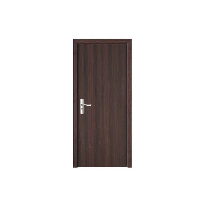 Usa Interior din MDF Cu Toc Inclus Novo Doors ND81W, Dimensiune 200X80 CM, Cadru din Lemn Masiv din Rasinoase, Balamale si Clanta Incluse, Toc Reglabil de 30 CM, Plinta pe Ambele Parti, Wenge