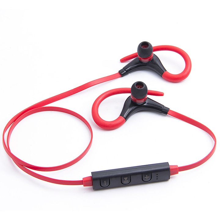 Casti Bluetooth sport, compatibilitate universala, telefon, tableta, laptop, Rosu, BBL875