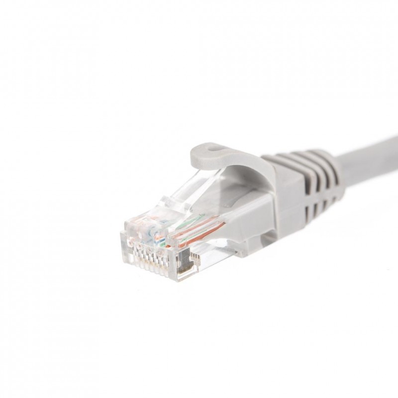 Cablu de retea cu manson de protectie la conectori , Netrack , RJ45 Cat 5e UTP 25 m , gri