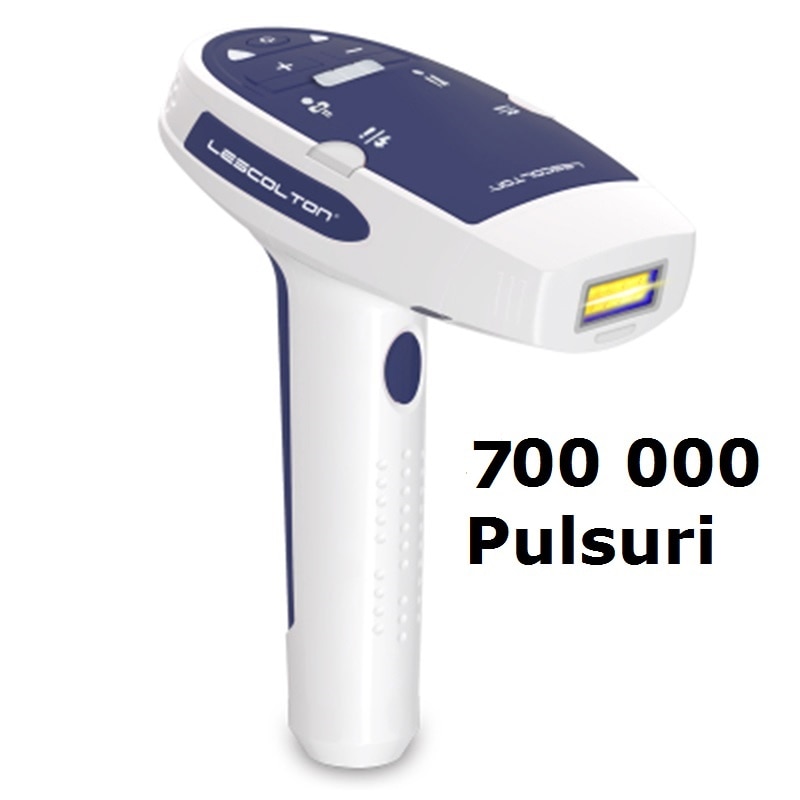 Epilator cu laser Lescolton IPL 700 000 pulsuri, cu functie de intinerire, filtro UV